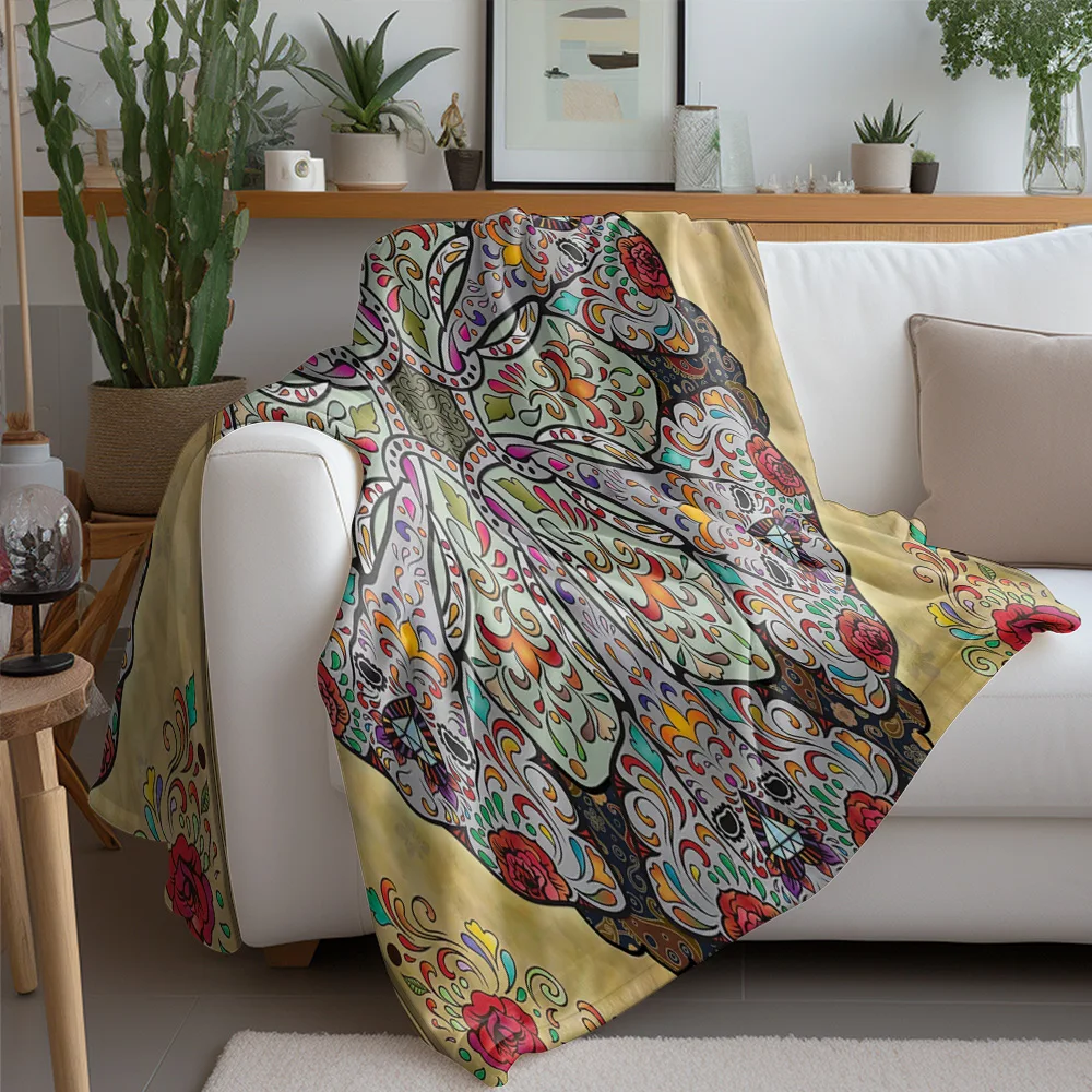 Colorful Paisley Mandala Floral Print Blanket Decorative Throw Sofa Bed Cover Cushion Gift