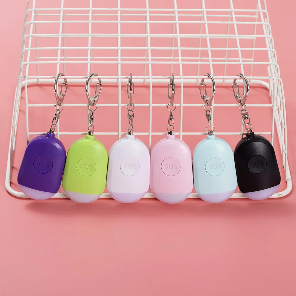 1PC ABS Rechargeable Personal Safety Alarm Keychain – 130dB SOS Panic Button with LED Light USB Charging Ideal for Women Seniors
