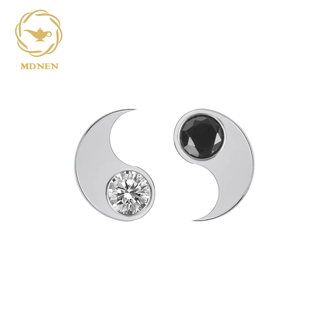 MDNEN G23 Titanium Eight Trigram Piece Together Threaded Top Studs Tragus Pircing Earrings Lip Stud Piercing Jewelry