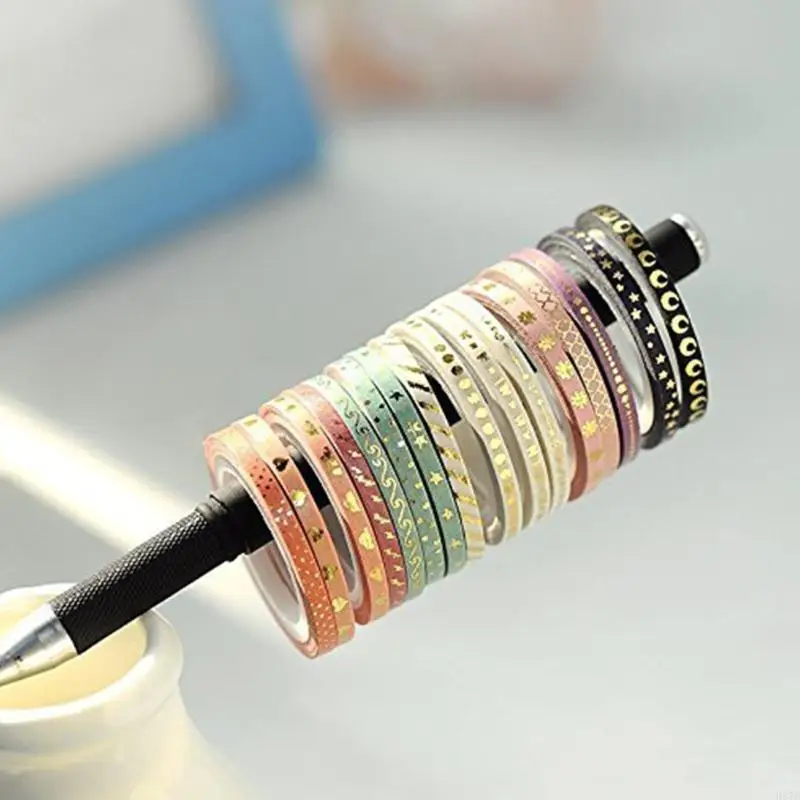 H37B 16 Roll glitzernder Washis Tape Dekorative Tape Handkontakte Künstler Klebeband für Scrapbooking Dekoration