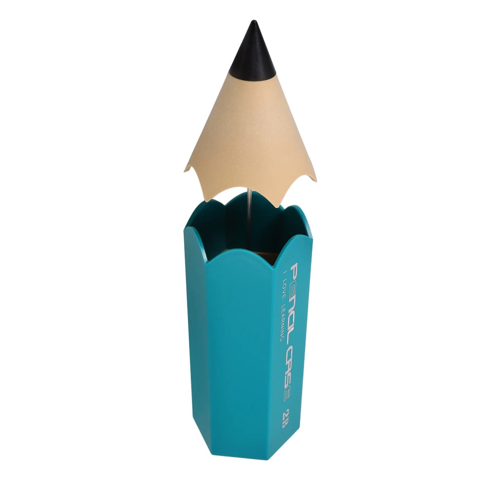 

Pencil Shaped Pen Holder Container with Lid for Desk Stationery Storage Green Makeup Brush Organizer Stylish Office Decor Pencil
