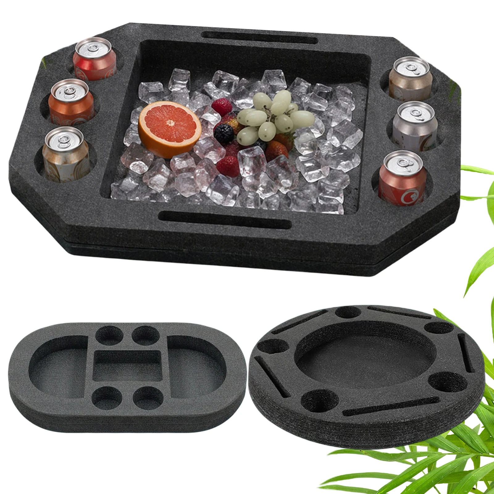 Pool Float Drink Holder Hot Tub Food Cup Portable Serving Tray Floating Pool Drink Holder For Hot Tub Lake Beach Swimming Party