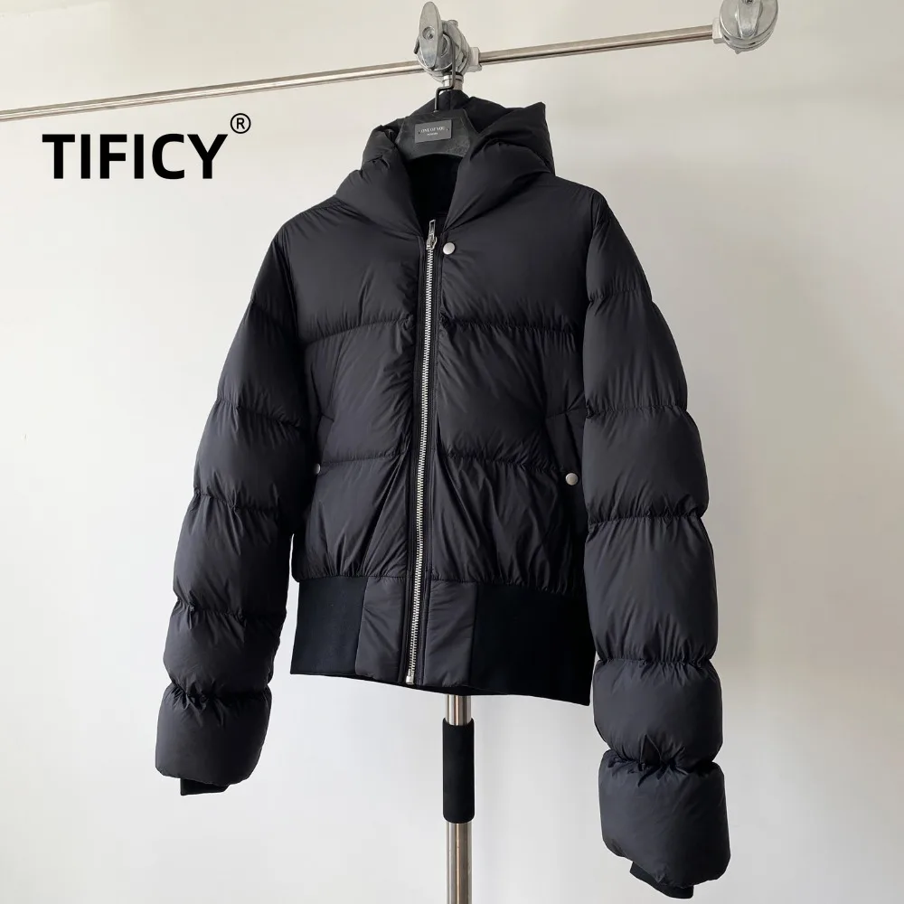 High Street Dark RO Style Waist Cinched Hooded Down Jacket Men and Women Autumn and Winter Goose Down Short Jacket