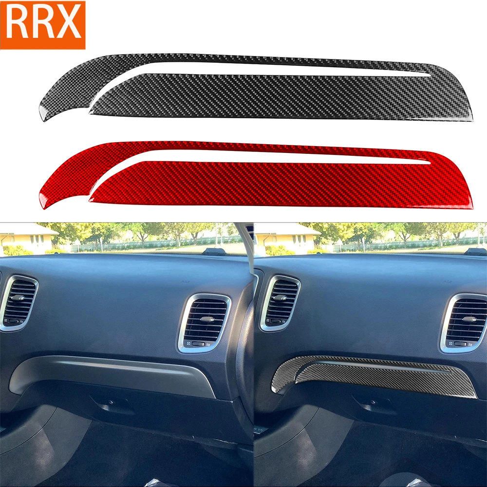 

For Dodge Durango 2011-2020 Dashboard Glove Box Trim Panel Cover Real Carbon Fiber Stickers Car Interior Moulding Accessories