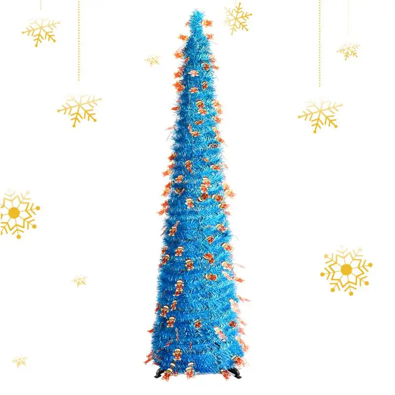 Pop Up Tinsel Christmas Tree Pop Up Reusable Christmas Tree With Easy Assembly Multifunctional Pencil Skinny Christmas Trees