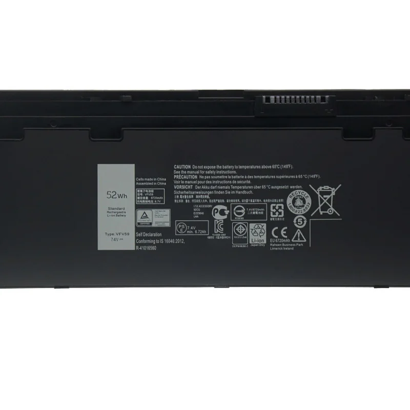 JCLJF New WD52H VFV59 45WH 52WH Laptop Battery For DELL Latitude E7240 E7250 Series W57CV 0W57CV GVD76