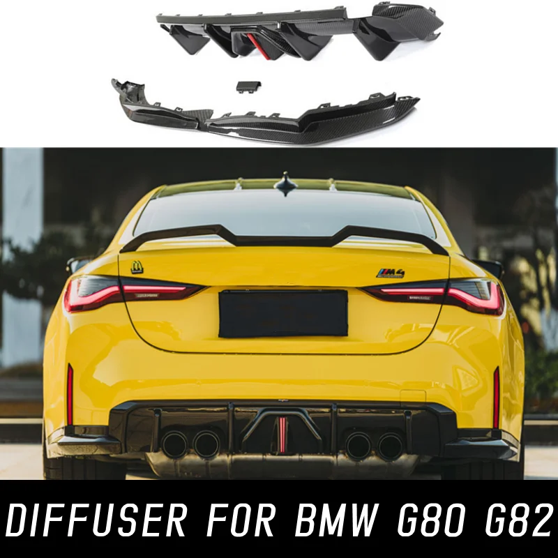 

Dry Carbon Fiber Material Rear Bumper Diffuser Splitter Chin Spoiler Bodykit For BMW G80 G82 M3 M4 Car Tuning Accessories Parts