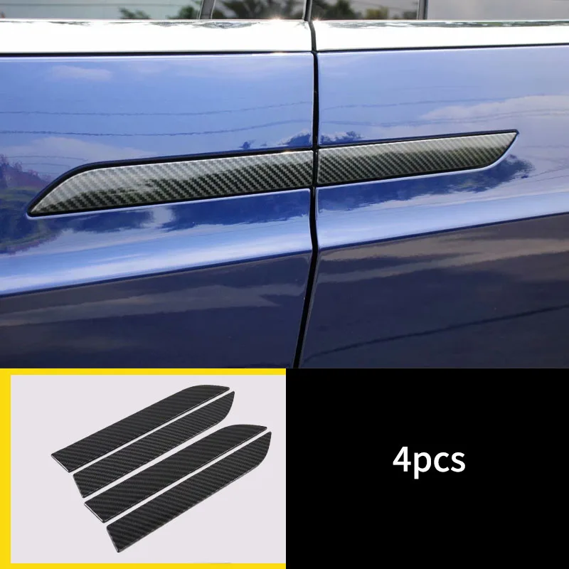 

4pcs for Tesla Model X 2019 Door Handle Sticker Carbon Pattern Scratch Proof Decorate