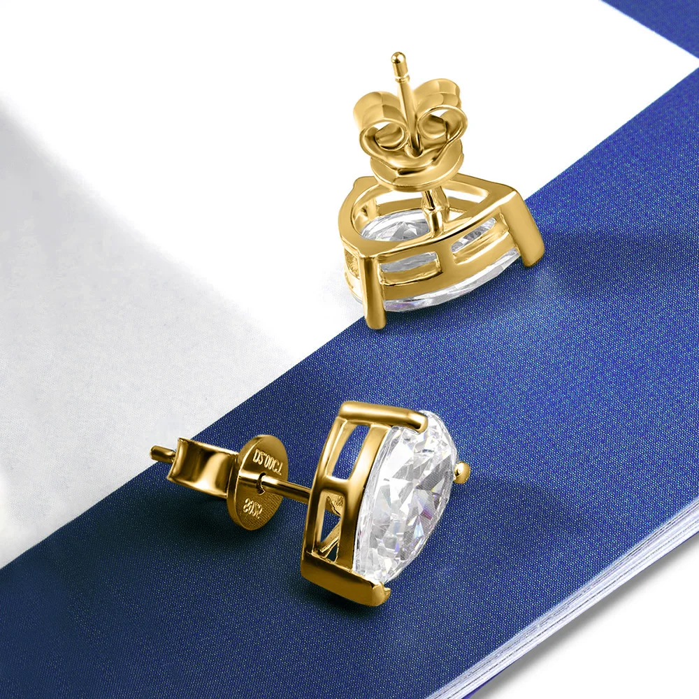 1-4CT Pear Cut Moissanite Earring for Women GRA Certified Simulated Diamond S925 Silver Plated 18k Gold Waterdrop Shape Stud Ear