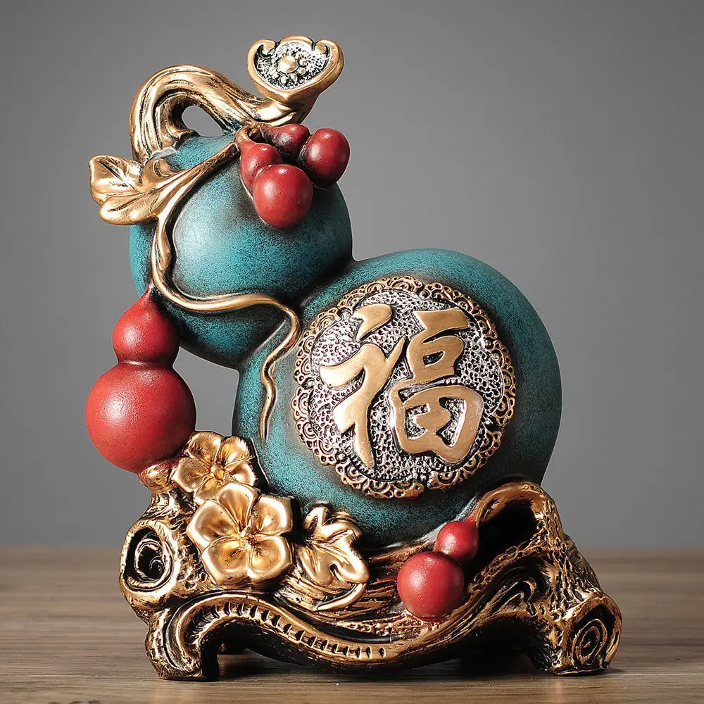 Traditional Art Decoration Gourd Wu Lou Home Decorations Bring Good Luck Fortune Feng Shui Calabash  Living Room Decor Gifts