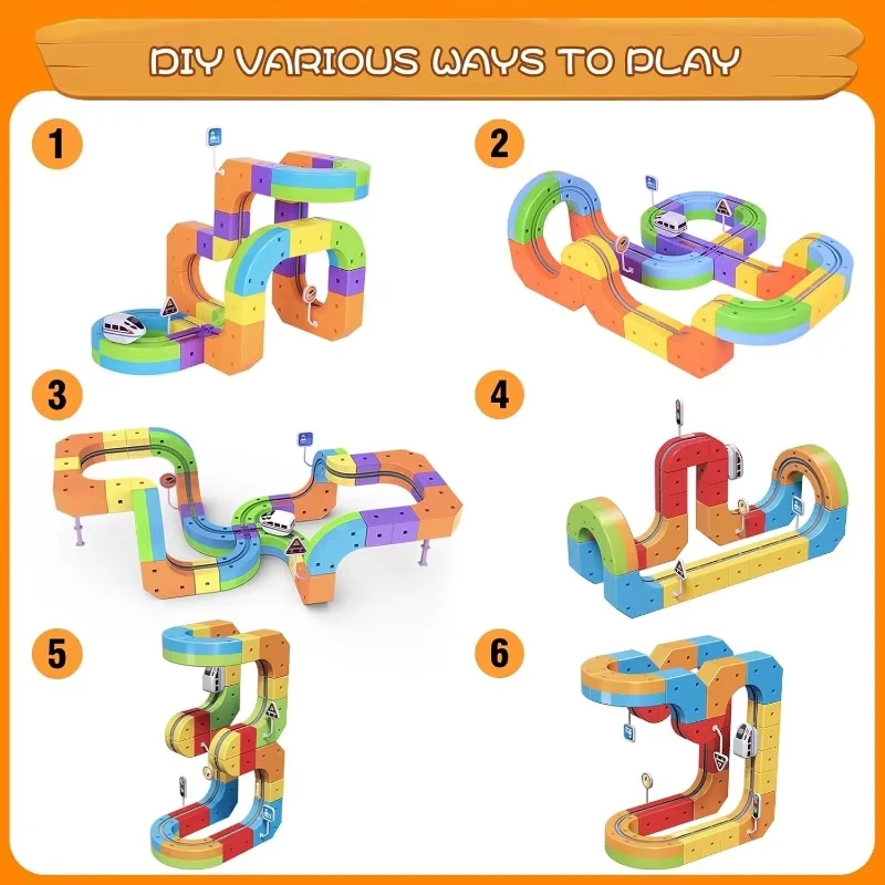 DIY Education Children's Toy Assembly - Electric High Speed Rail Track Cube - Developmental Learning Gift