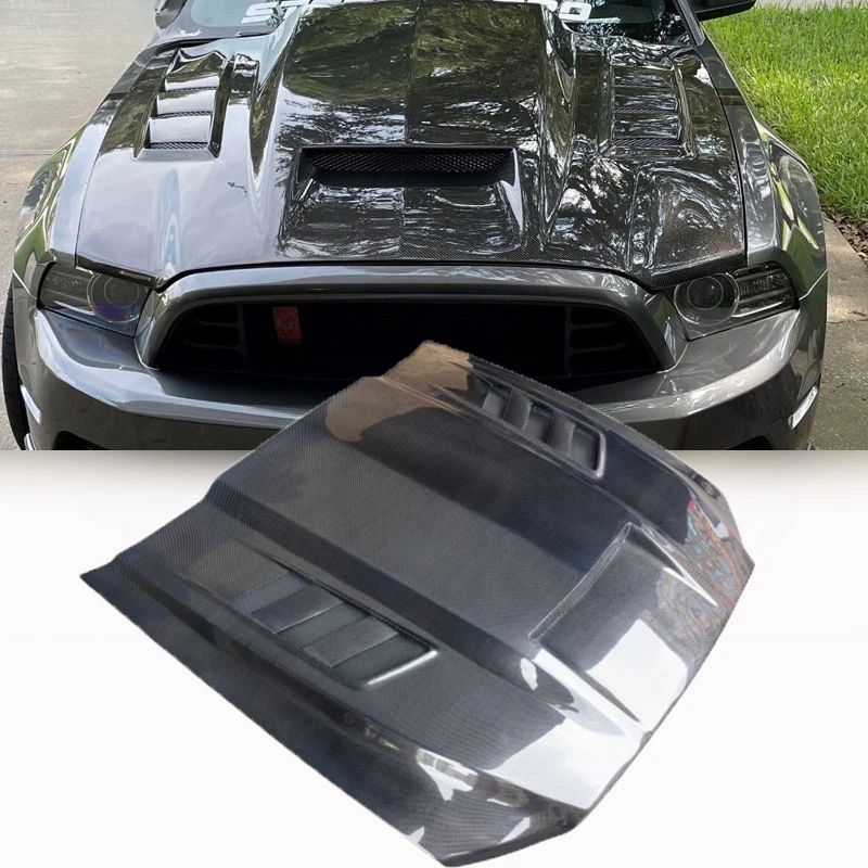 Hot selling Carbon Fiber Engine Hood Fit Mustang 2013 2014, Auto Exterior Modification Accessories
