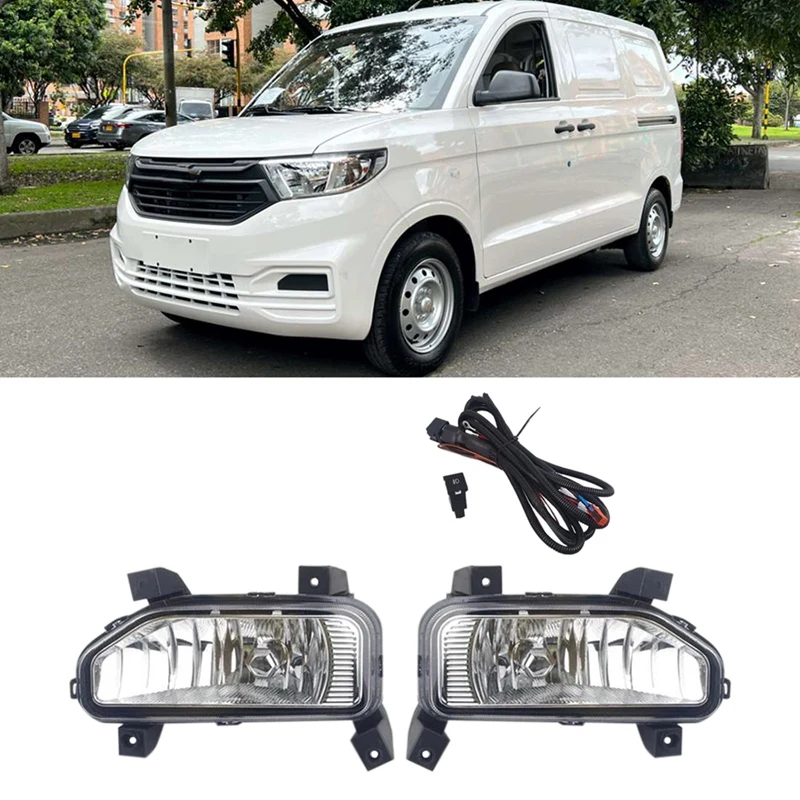 1 para przedni zderzak samochodu światła przeciwmgielne lampa do jazdy światło przeciwmgielne z wiązką przewodów dla Chevrolet N400 Wuling HONGGUANG V 2020+