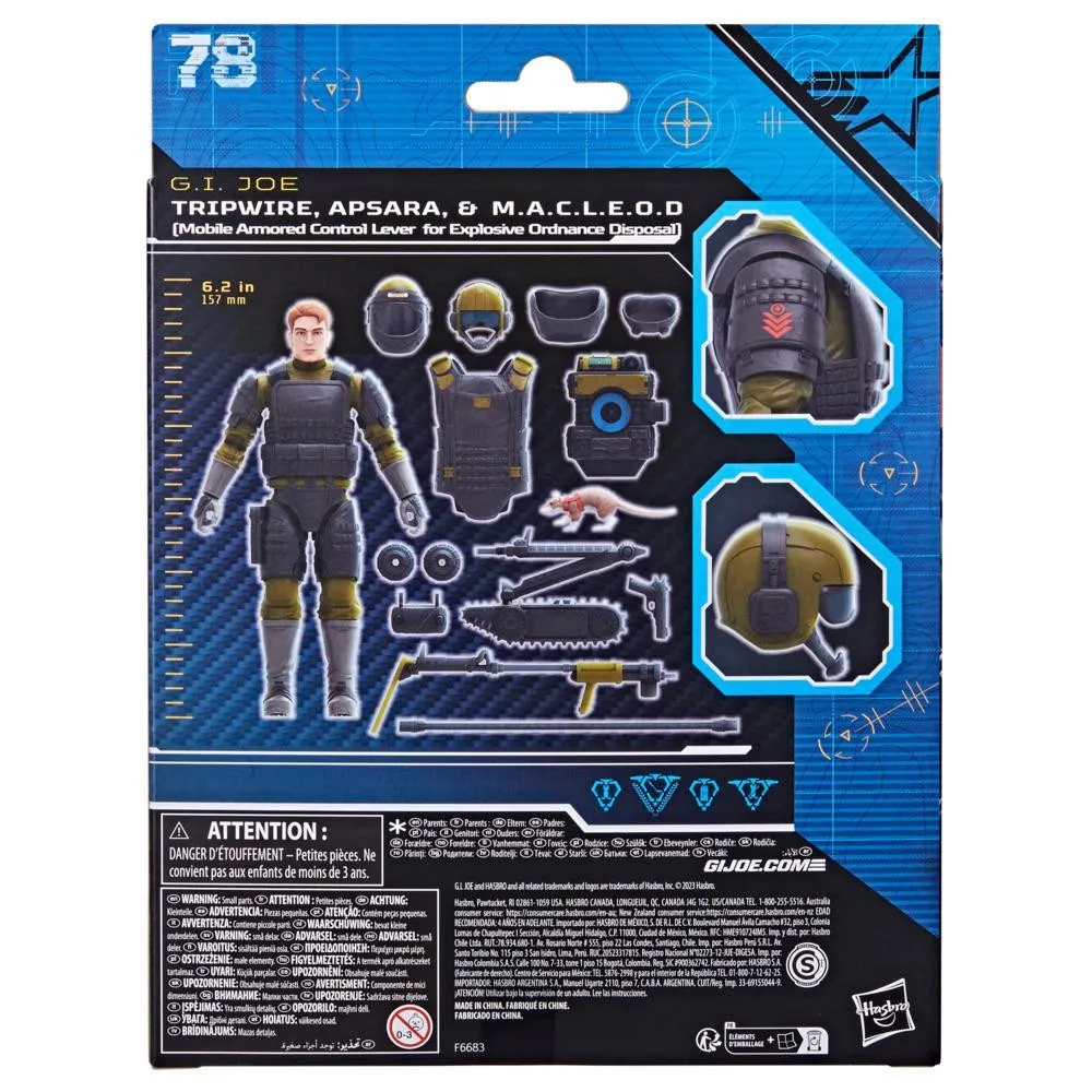 [Special-Offer] Hasbro G.I. Joe Classified Series Tripwire, Apsara, & M.A.C.L.E.O.D. Nice 6-inch-scale Action Figures Model Toy