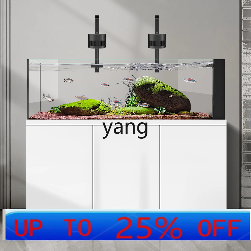 LHH   native stream tank creative ecological landscaping ecological fish tank living room bottom filter