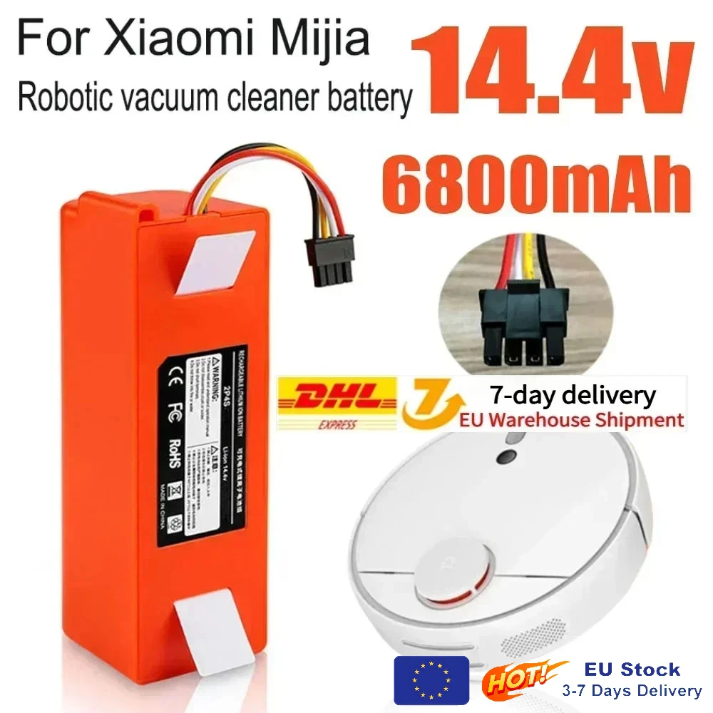 6800mAh 14.4V litowo-jonowy akumulator odkurzacz akcesoria do Xiaomi Mijia1S Roborocks S50-55 S5 Max S6 S7 zamiatanie baterii robota