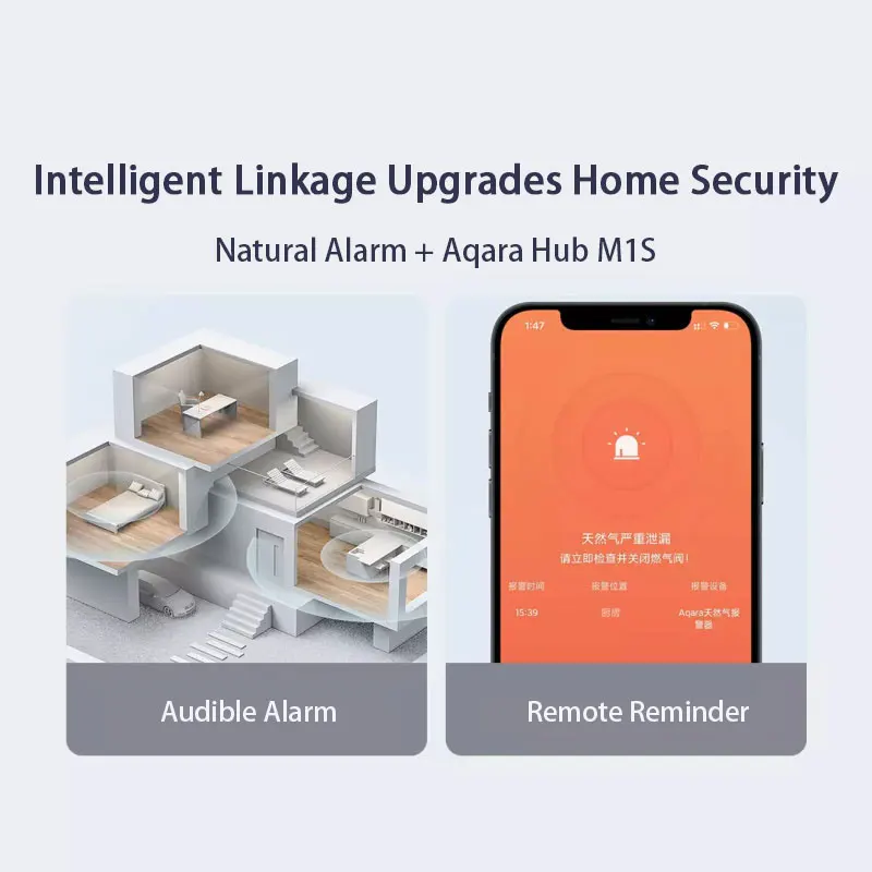 Aqara inteligente detector de gás natural zigbee alarme vazamento gás ligação inteligente segurança em casa inteligente para xiaomi casa homekit