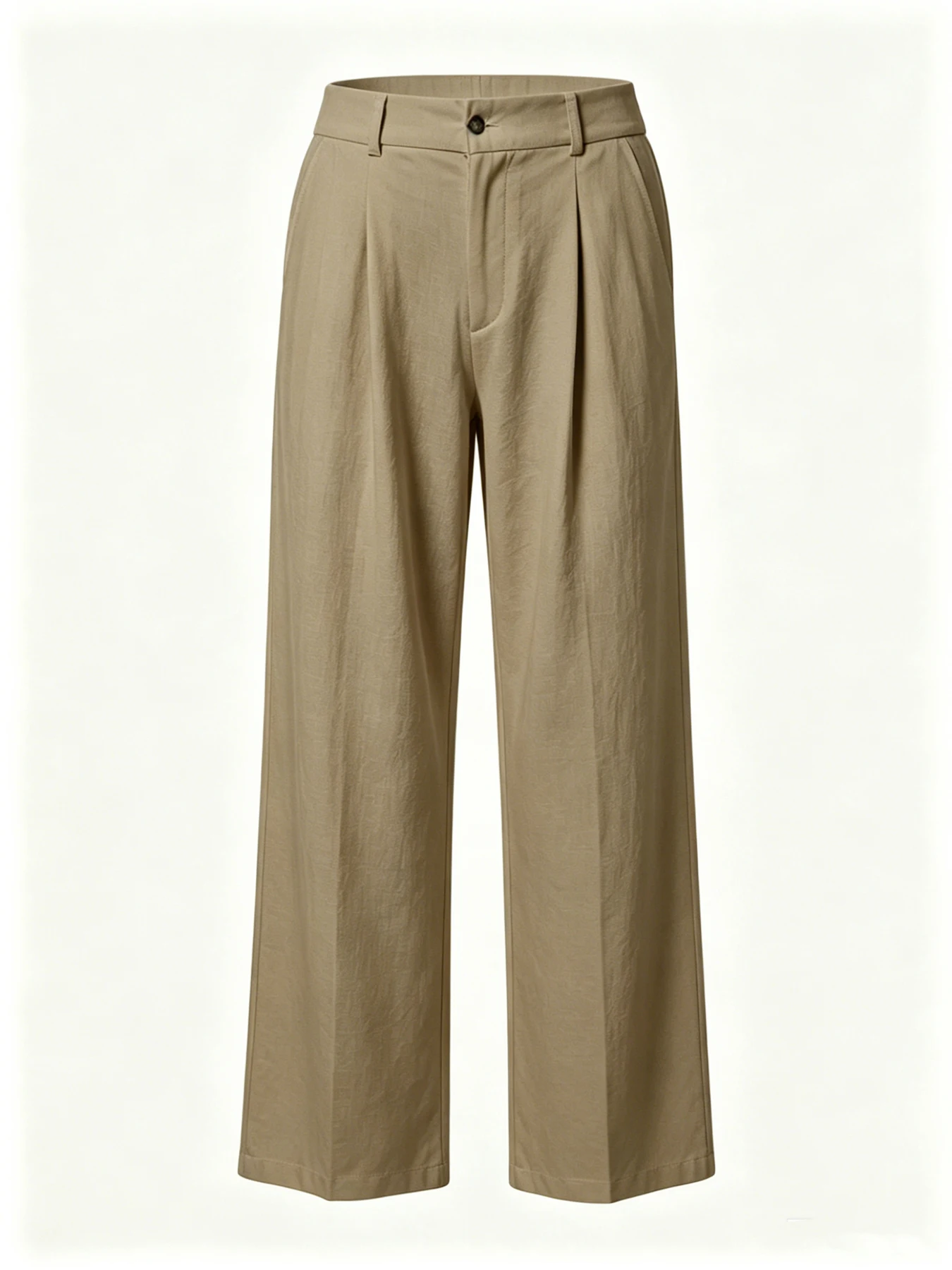 Herren Sommer Drapierte Leinenhose mit Geradem Bein, Koreanischer Minimalistischer Entspannter Freizeitstil, Hautfreundlich Atmungsaktiv Natürliches Leinen – Detail 9