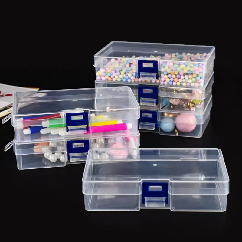 

5pcs Plastic Transparent Rectangular Box Mini Items Organizers Storage Container Packaging Box Jewelry For Earrings Rings Boxes