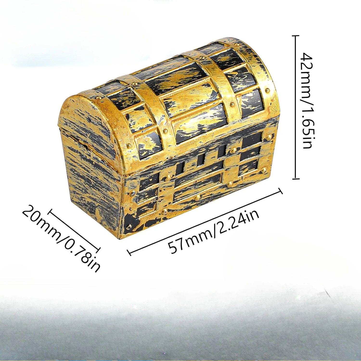 32 Pieces Mini Pirate Treasure Chests 2.3 Inch Plastic Treasure Chests with a Gold Finish Vintage Pirate Jewelry Box