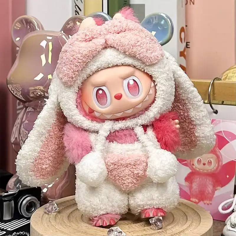 Pour la corée Kpop Exo Labubu idole poupées noël tricoté pull enfant cadeau 17 cm mignon Mini peluche poupée vêtements tenue accessoires