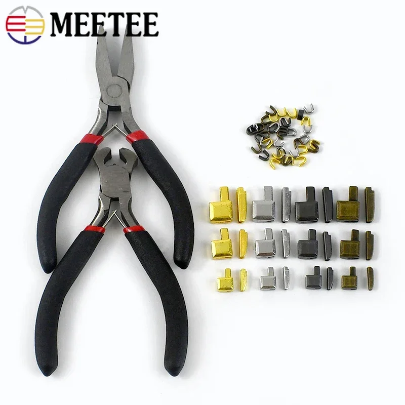 

1Set 3#5#8# Zipper Tail Insert Pin Metal U Shaped Slider Stopper Replace Garment Bag Repair Kit Crafts Fastener Hand Tool Pliers