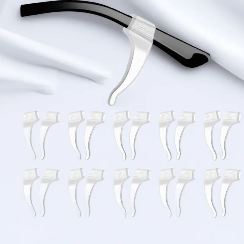 مقابض أذن مضادة للانزلاق، 20 زوجًا من خطافات تثبيت النظارات من السيليكون لملحقات النظارات