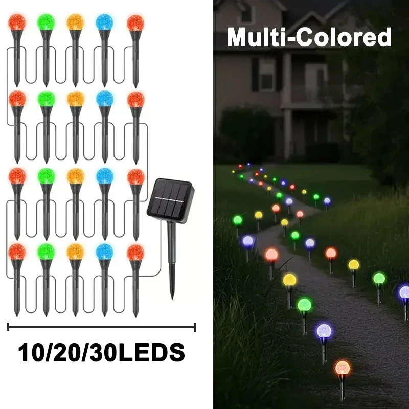 NONE 30 LED Solar Bubble Ball Rasenlichter Grün 4