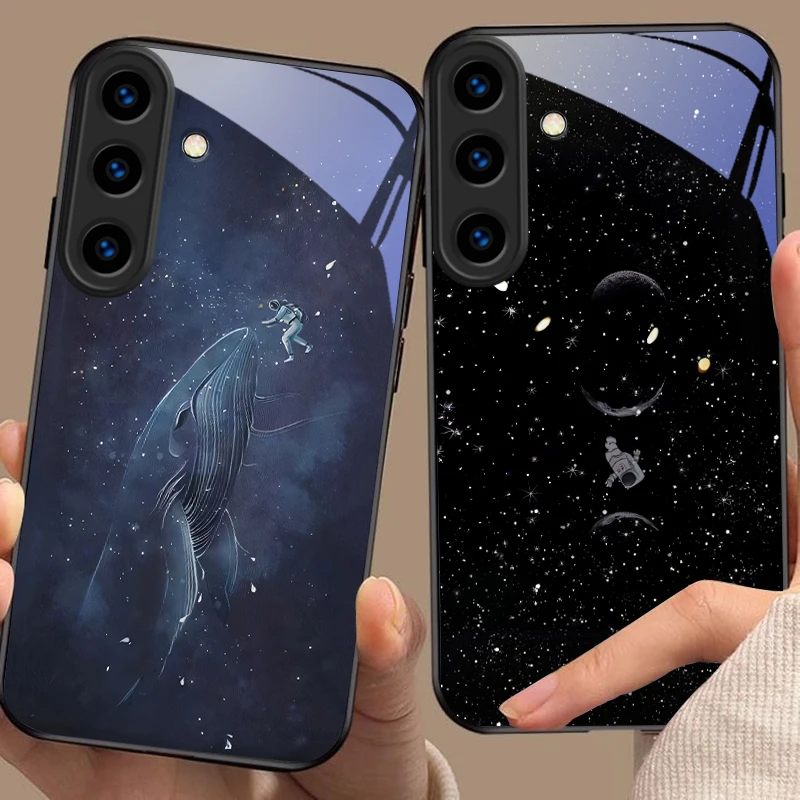 Deep Universe Riding For Samsung S26 S25 8 9 10 S20Ultra S21 Pro S22 Plus S23 FE S24Ultra S25 Edge S25Ultra glass phone case