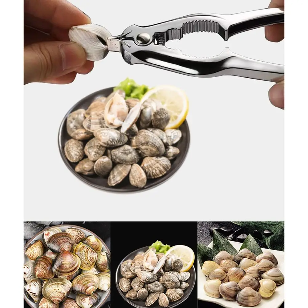 Durable Multifunctional Shell Opener Thickening Handle Effort Saving Blood Clam Shucker Metal Open Clams for Seafood Canteen