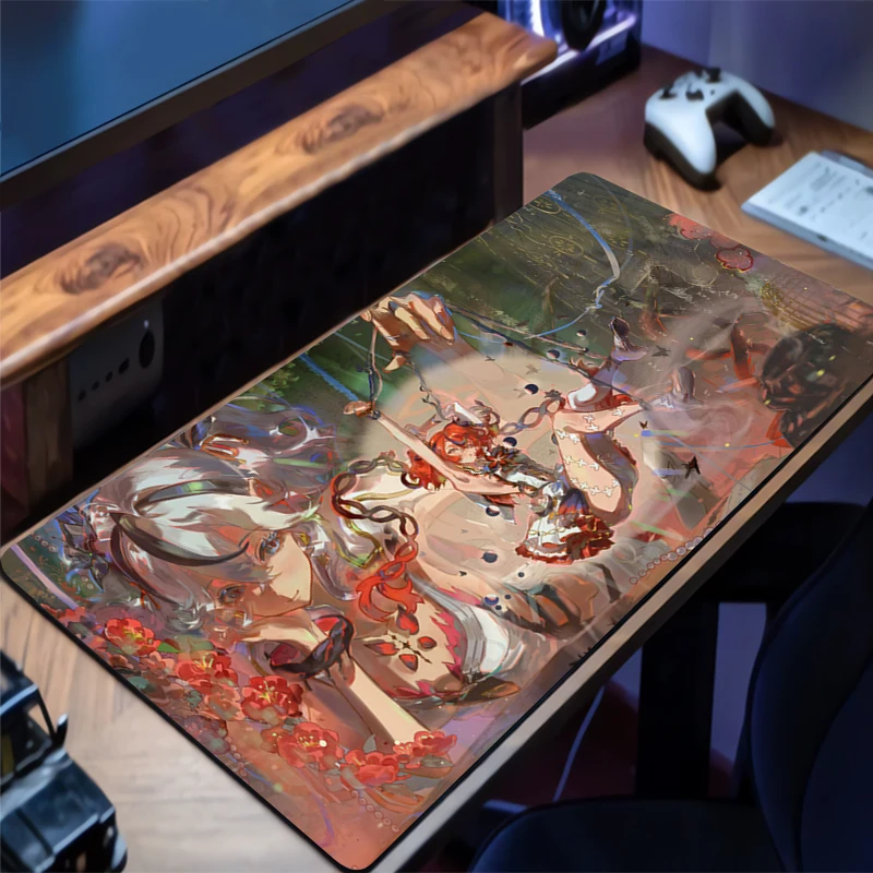 Mouse Pad big Wuthering Waves Camellya Computer Office Game Table Mats Anti-slip Gaming Keyboard coaster Long Desk Pads Mousepad