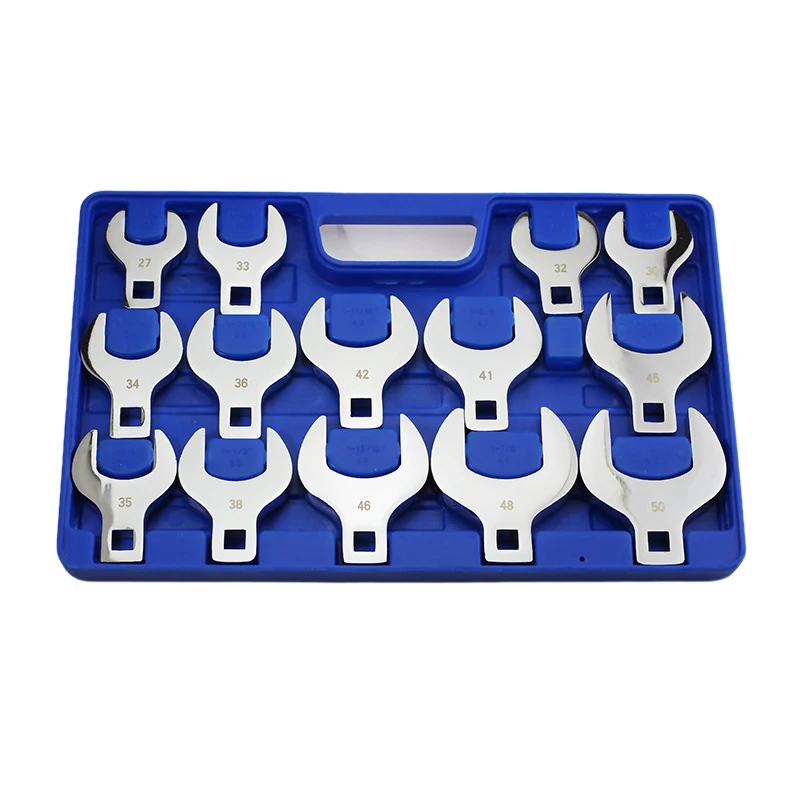 14PCS 1/2 inch Drive Crowfoot Wrench Key Set Quick Release For L-shaped and Ratchet Wrench Repair Tools Open End Wrench