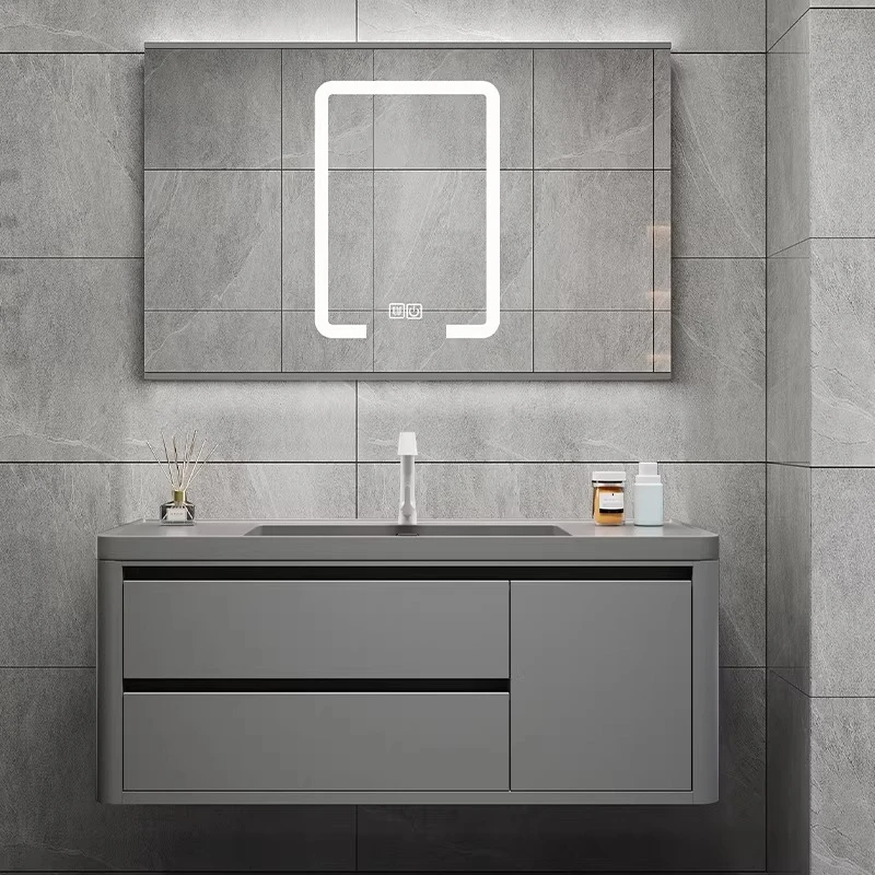 Folding Feng Shui Bathroom Cabinet Combination Hidden Mirror Cabinet Push-pull Toilet Wash Sink Washbasin Cabinet