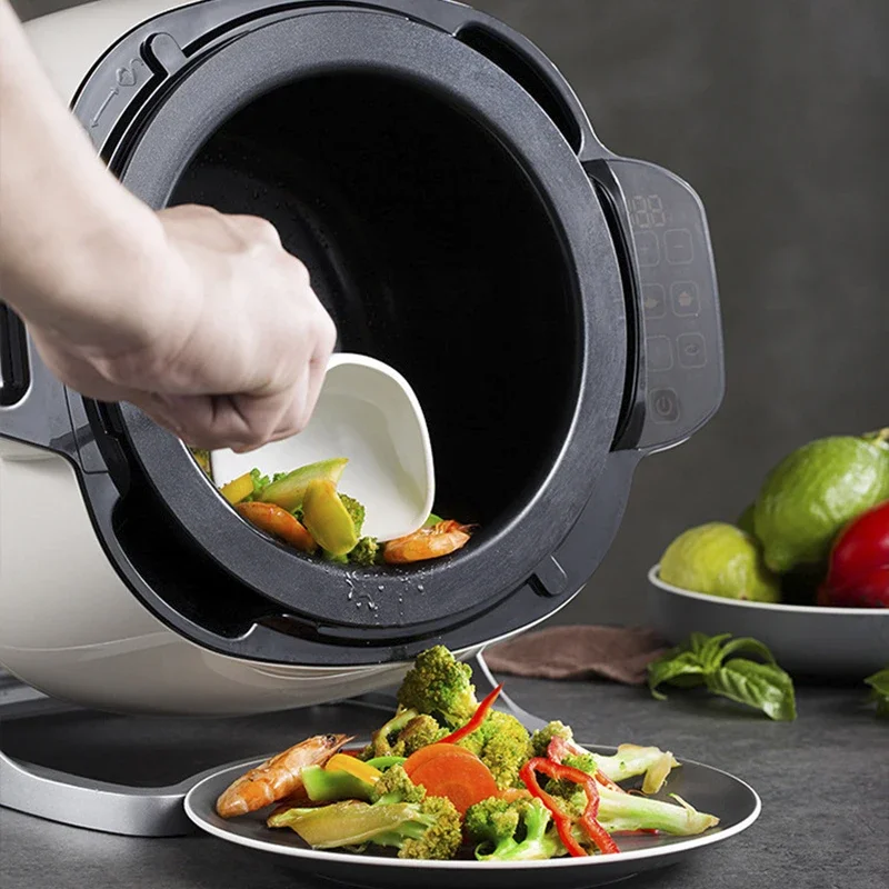 6L Full Automatic Multi Cooker Intelligent Robot Cooker Cooking Machine Non-stick Pan Stir-fry Machine Cooker Touch Screen