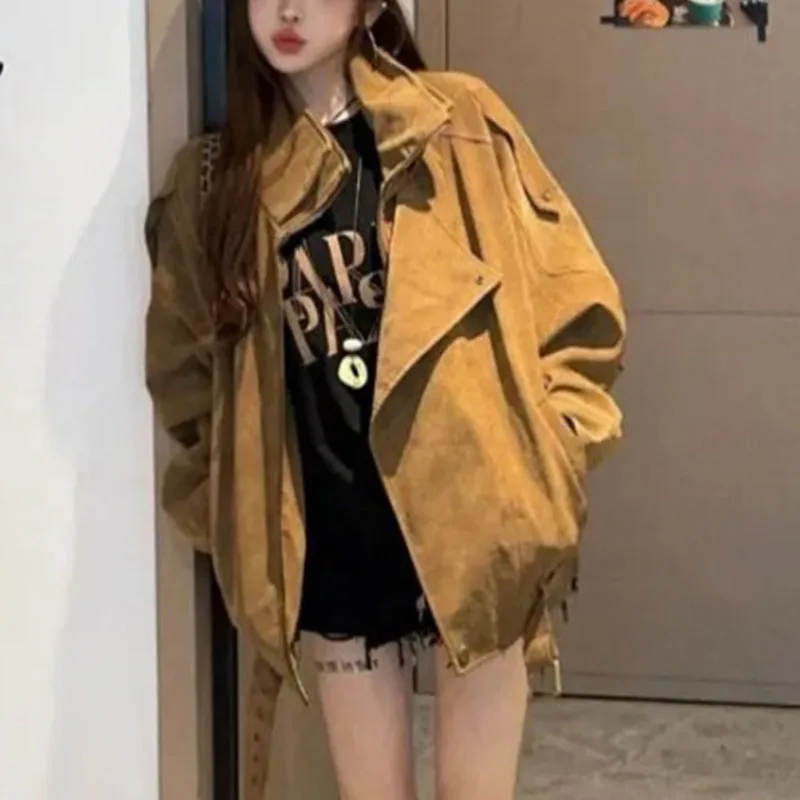 

Новая осенне-зимняя мотоциклетная куртка Maillard, женская маленькая мотоциклетная куртка в стиле ретро с имитацией замши