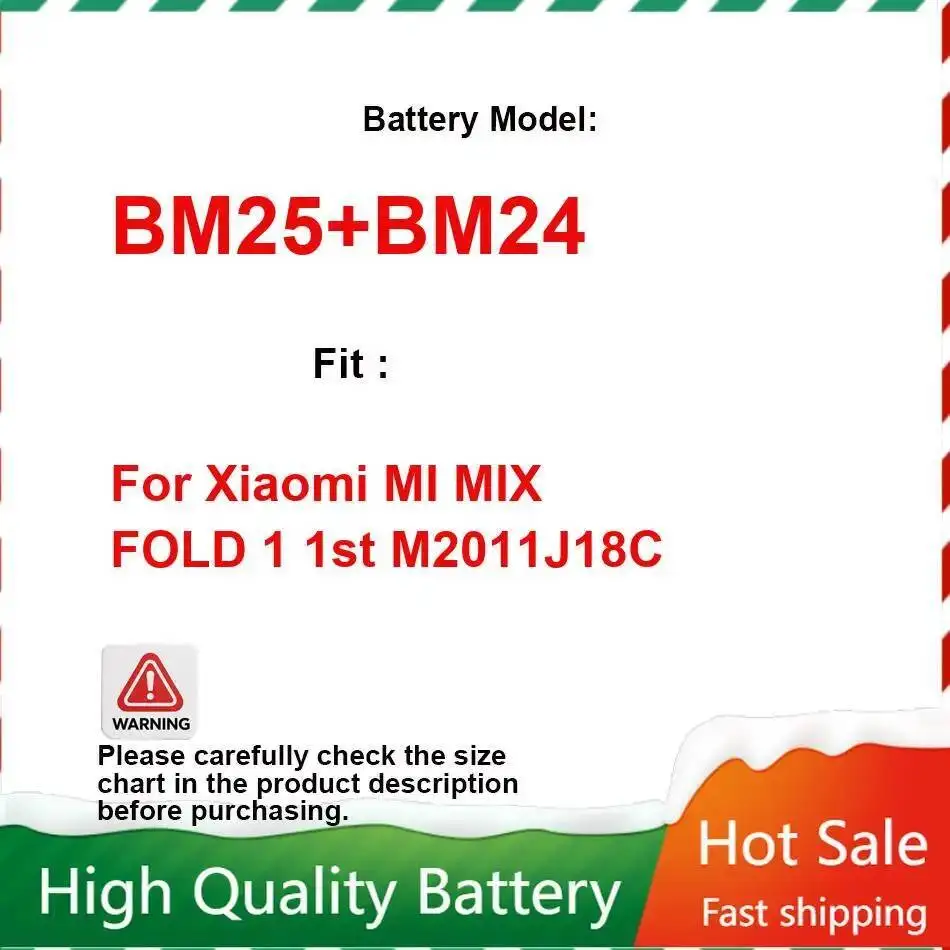 

Для Xiaomi MI Mix Fold 1 1St M2011J18C безопасный и надежный аккумулятор для мобильного телефона высокого качества 2460 мАч 2560 мАч BM25 + BM24