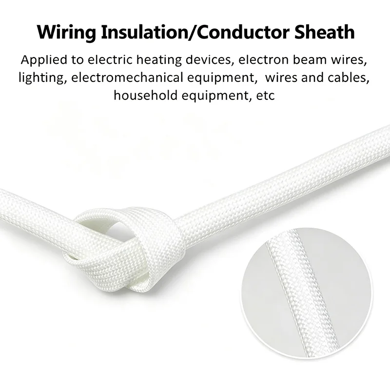 3/5/10m 200Deg.C ID 1~25mm Fiberglass Sleeve Silicone Resin Glass Fiber Braided Car Wire Wrap High Temperature Insulated Protect