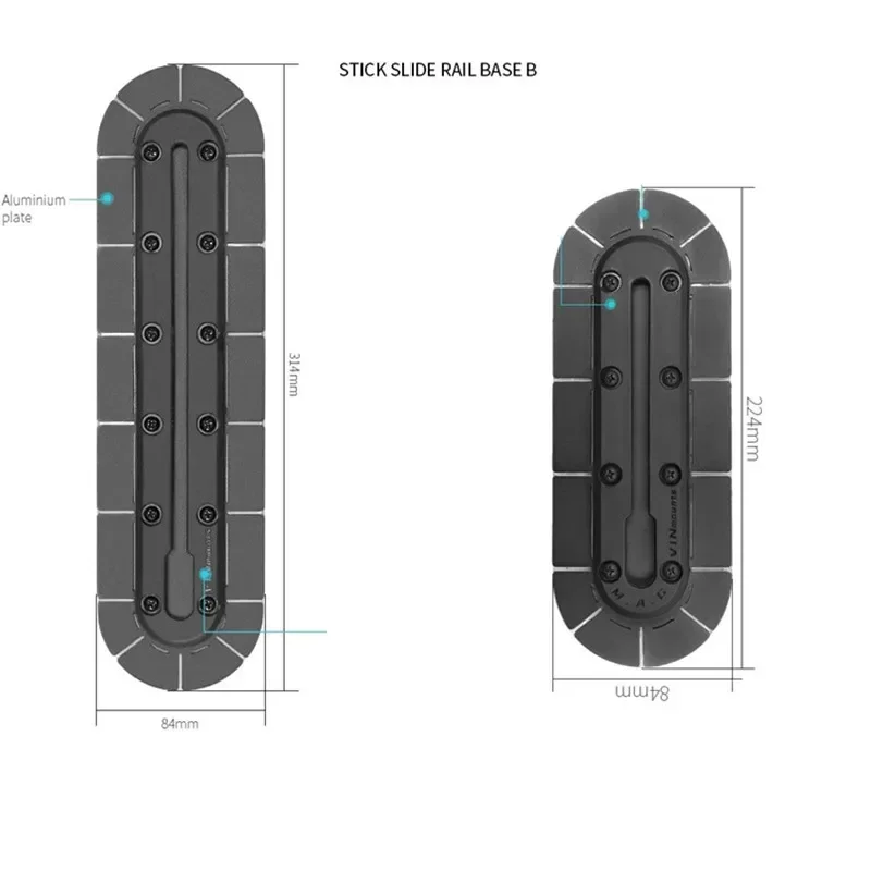 Supporto per staffa per binario con base a nastro adesivo, monitor per cursore per scheda operativa per camion per auto, fotocamera per gopro, navi, barche da pesca, kayak