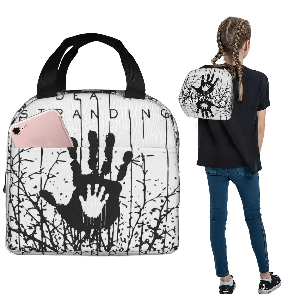 In The Forest Death Stranding Game For Fans Insulated Lunch Bag for Women Children Leakproof Food Boxes Thermal Lunch Box Tote