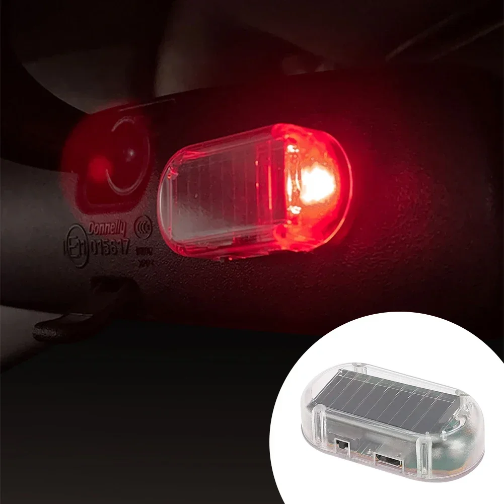 LED Light Alarm Lamp Anti-Theft Caution Strobe Signal Security System Car Fake Security Light Solar Powered Universal Warning