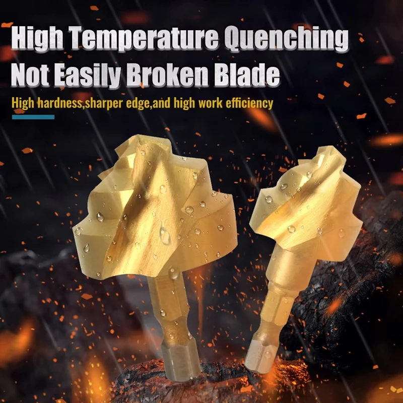 BAAG-PPR Lifting,Stepped Drill Bit 6Pcs Tool Set Hexagon Shank Water Pipe Connection Tool 20-63Mm For Water Pipe Reaming