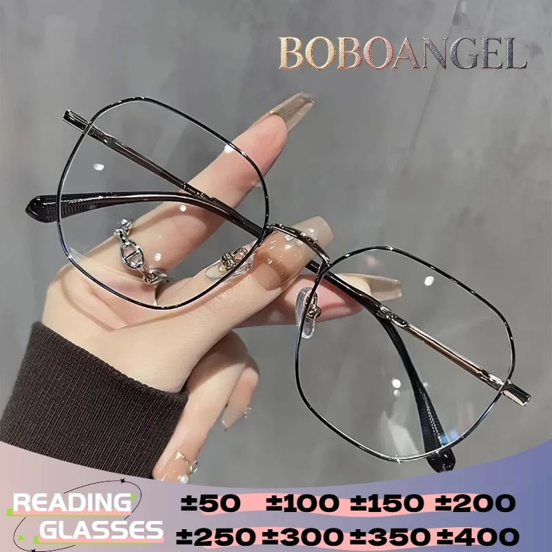 

BOBOANGEL Women Reading Glasses Retro Brown Gold Metal Optical Eyeglasses Frame Prescription Glasses High Quality Customized