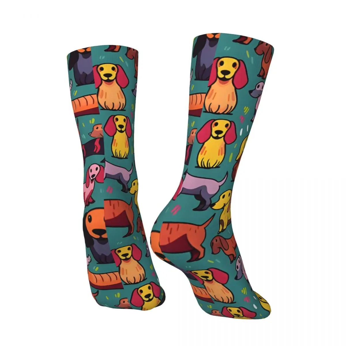 Dachshund Pattern Men's Socks Vintage Harajuku Sausage Dogs Street Style Novelty Seamless Crew Sock