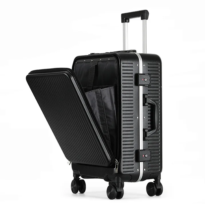 20 inch Carry on Luggage with Wheels  ABS+PC rolling luggage case middle size luggage Aluminum frame USB luggage travel bag