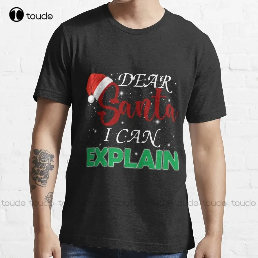 

Dear Santa I Can Explain Funny Christmas T-Shirt Men Workout Shirt Custom Aldult Teen Unisex Digital Printing Tee Shirt Xs-5Xl