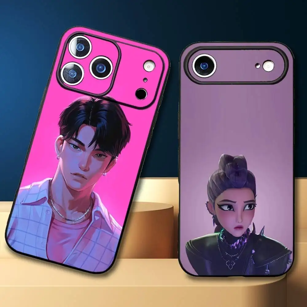 

Hot Movie K-pop D-Demon Hunters Phone Case For iPhone17,16,15,14,13,12,11 Plus,Pro Max Soft Black Cover