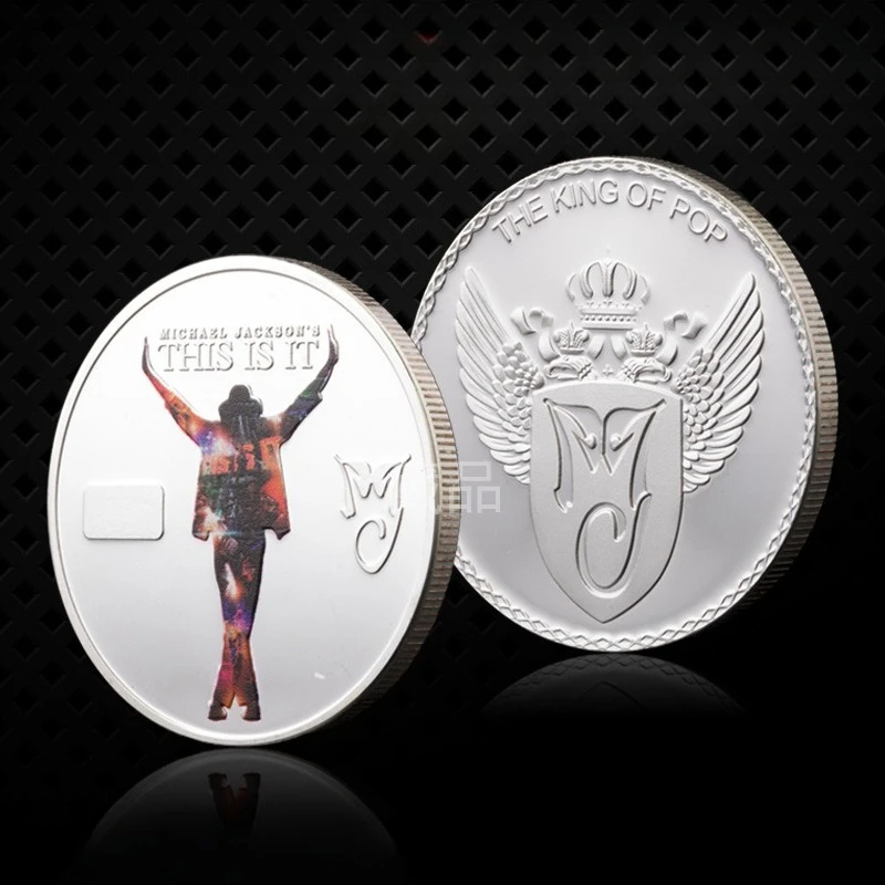 Michael Jackson Crown Commemorative Coin Music Collectible Coin Unique Desktop Collection Gift for King of Pop Fans