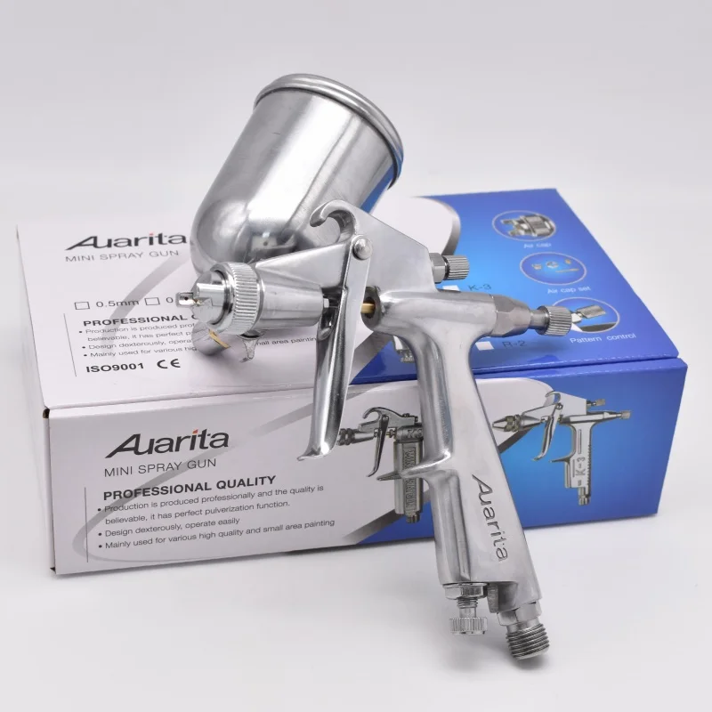 F-3 Mini HVLP Gravity Feed Spray Gun 1.0mm Nozzle 125ml Cup High Atomization Pneumatic Paint Sprayer