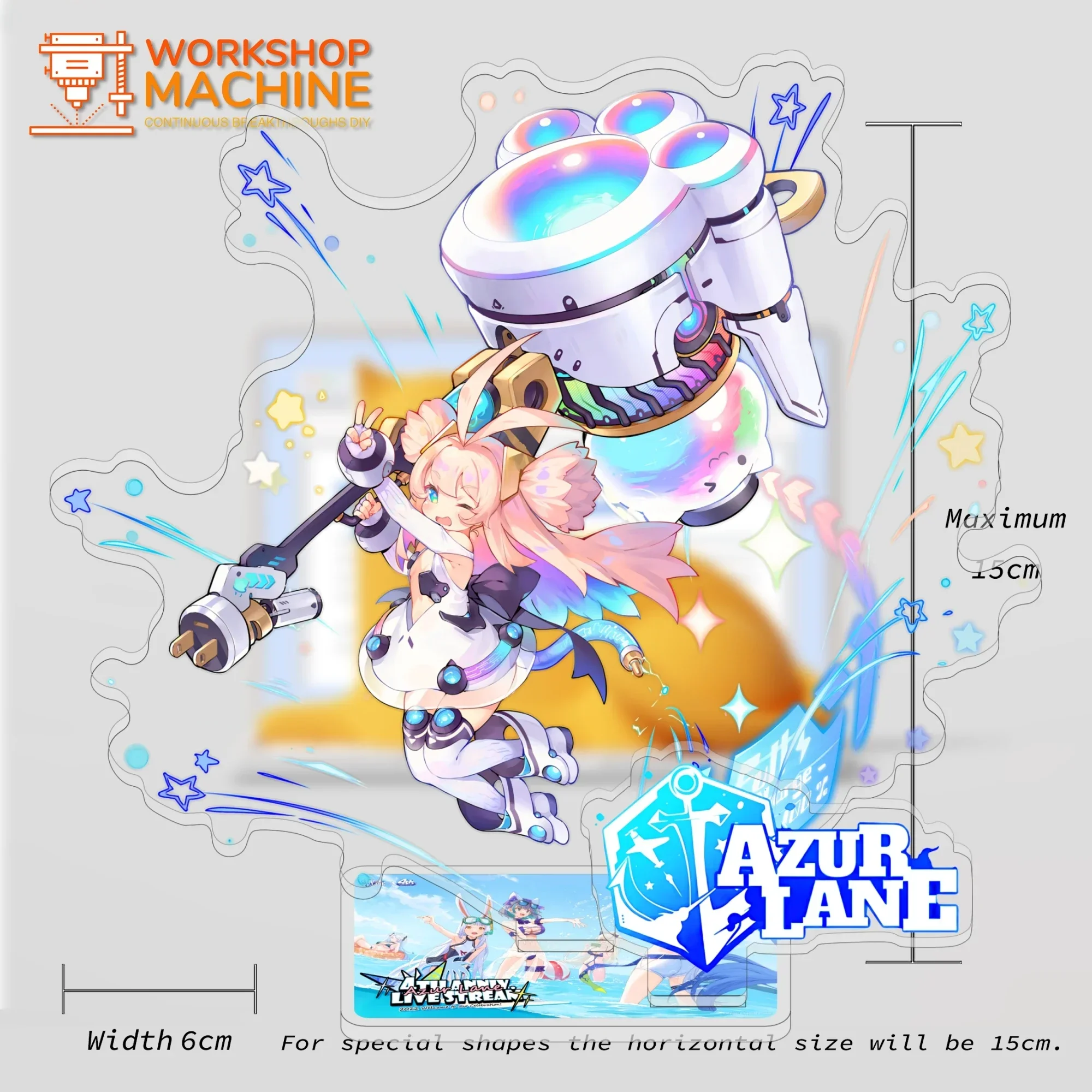 Azur Lane P6 Anime Characters Acrylic Display Stand Model High Precision Writing Desk Decorations Trend Souvenir Ornaments