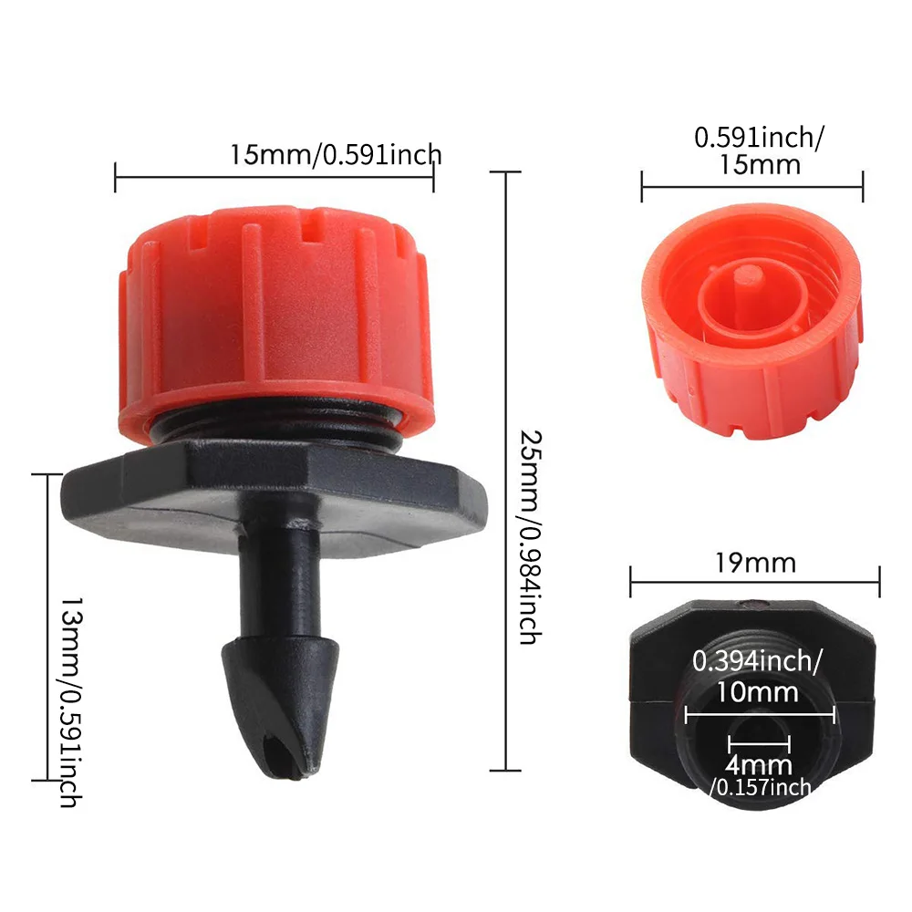4-Colour 8-Hole Adjustable Dripper  Irrigation Nozzle for Garden Plants Hose Watering System Sprinklers 1/4'' Emitter Micro Drip